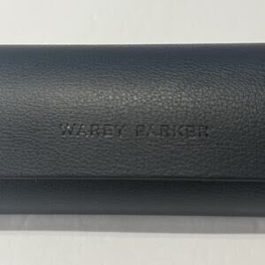 Warby Parker Eyeglass Hard Case Flip Top Dark Blue Magnetic Closure New